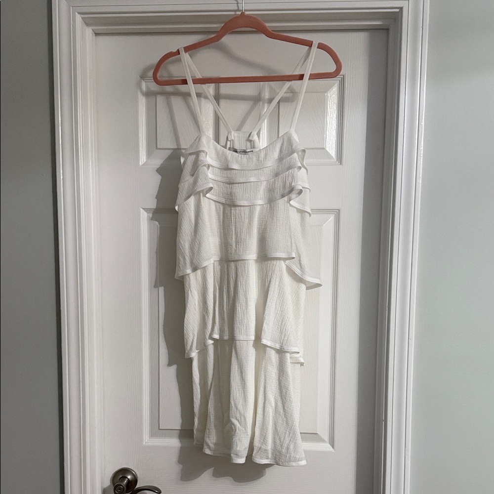 Diane Von Furstenberg White Layered Mini Dress